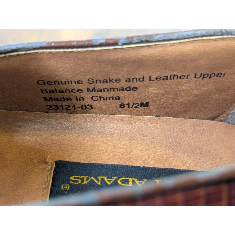 Stacy Adams Santana Tassel Loafers Men’s 8.5 M Cognac Brown Snake Leather 23121